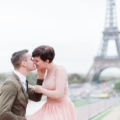 kissing with Eiffel Tower backdrop 2