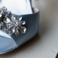 sky blue peep toe crystal heels