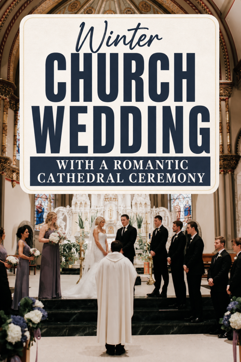 Windy Cathedral Veil for a Winter Wedding in Chicago