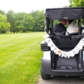 golf cart with JUST MARRIED sign