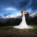 newlywed portrait at dusk in Tuscon