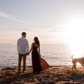 sunset engagement beach in Vancouver
