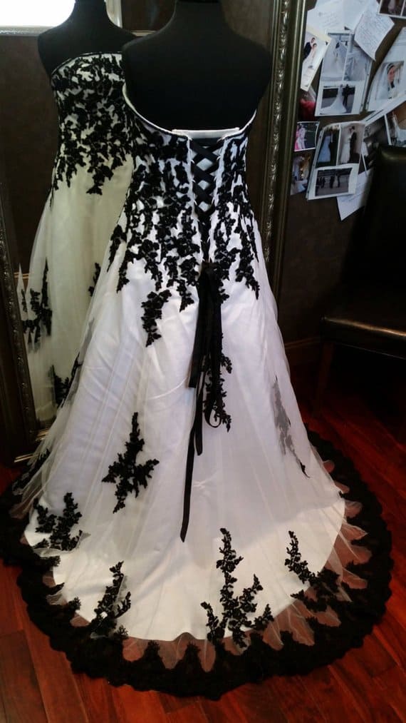 Black and White Gothic wedding dress