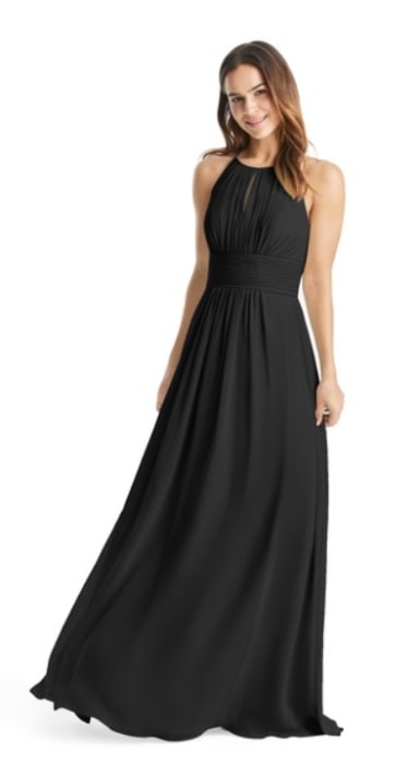 black full length bridesmaid dress