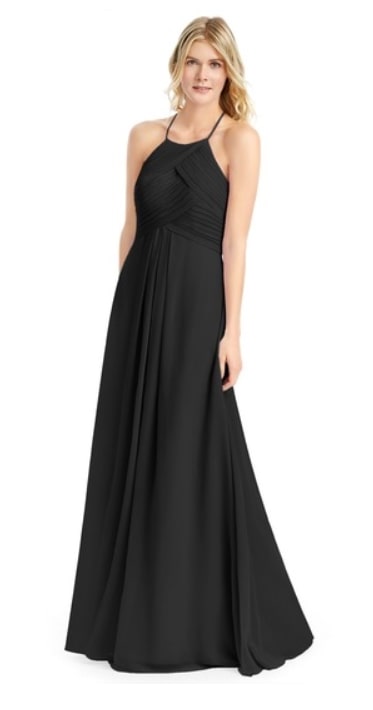 black full length bridesmaid dress