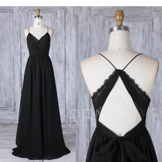 sexy black bridesmaid dress