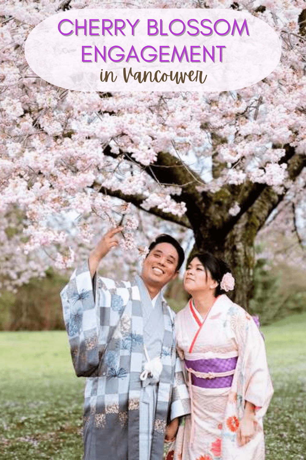 Cherry Blossom Engagement in Vancouver, BC