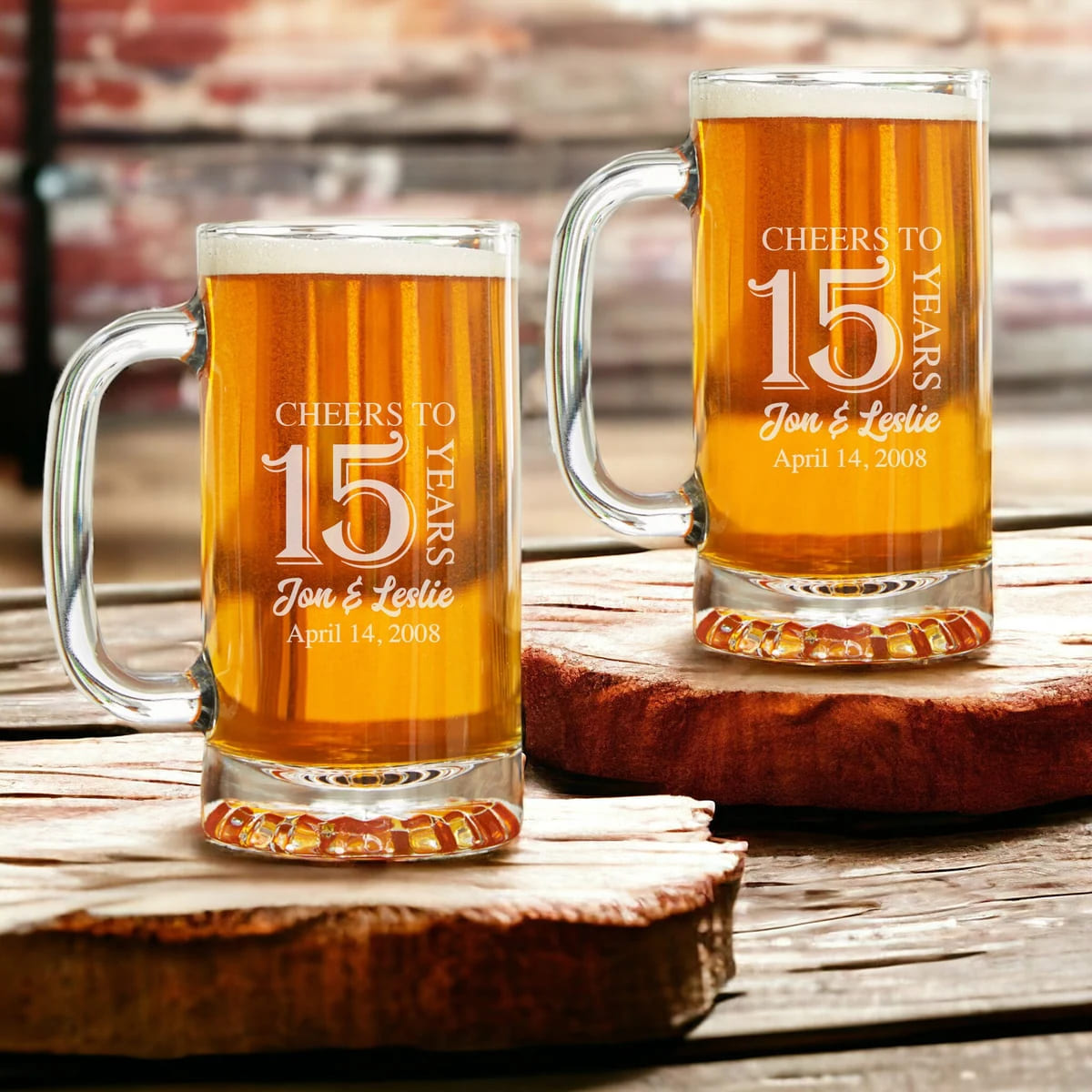 Etched Beer Glass Set