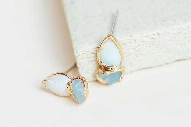 Opal Earrings in Sterling SilverSilver Opal EarringsBlue Opal EarringsWhite  Opal EarringsAqua Blue Opal EarringsOpal Dangle Earrings