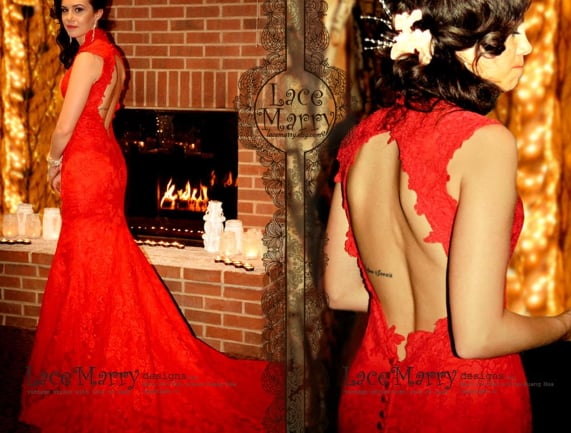 red wedding outfit