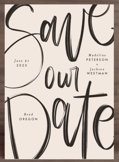 casual typographic save-the-date