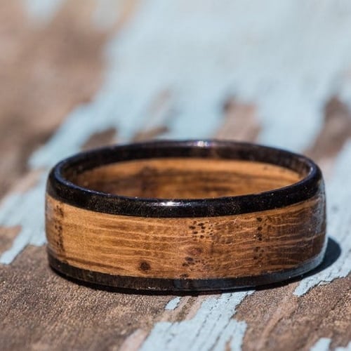 Bentwood couples wooden ring set ironwood carbon fiber - Bentwood Jewelry  Designs - Custom Handcrafted Bentwood Wood Rings