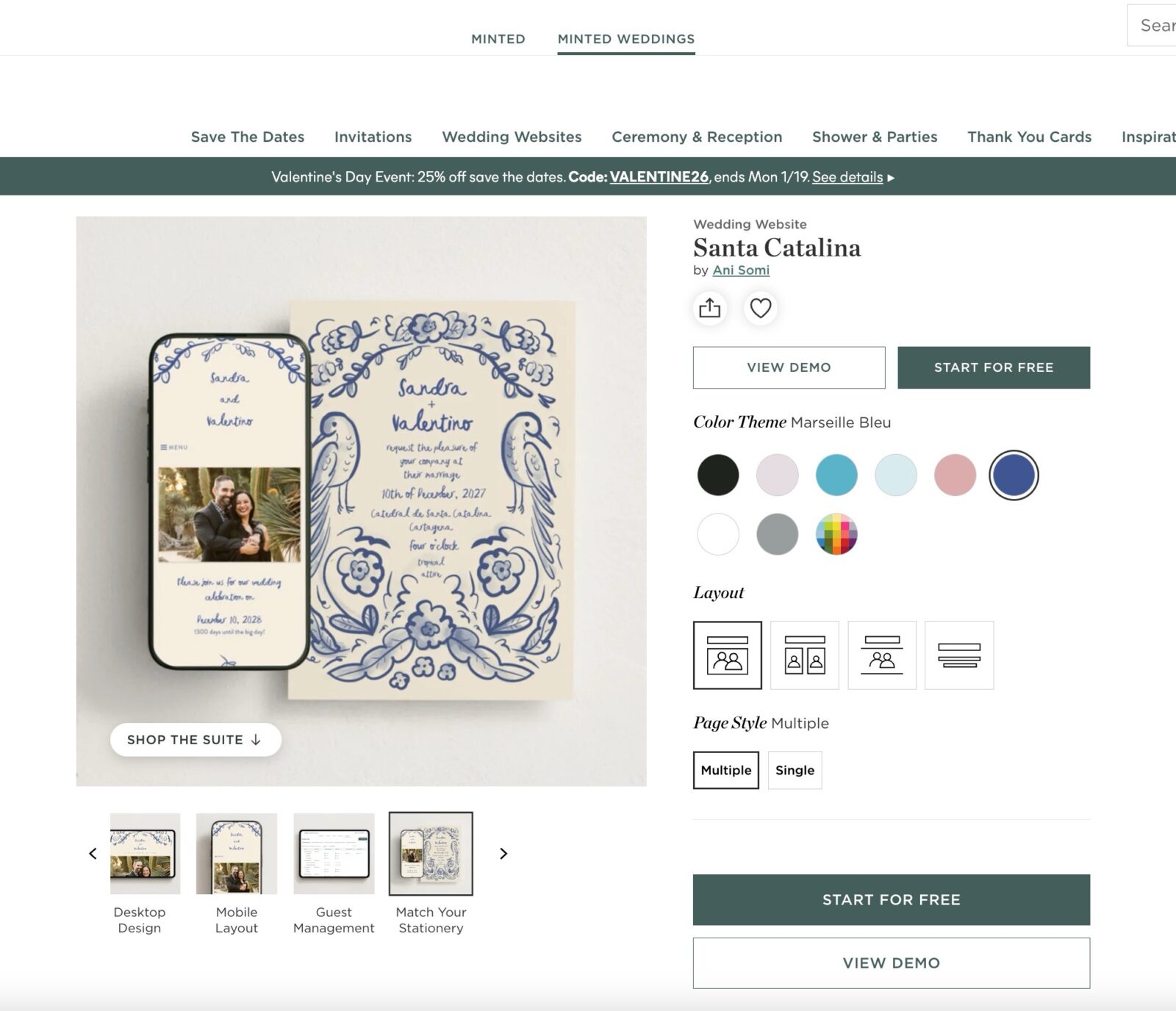 minted weddings website