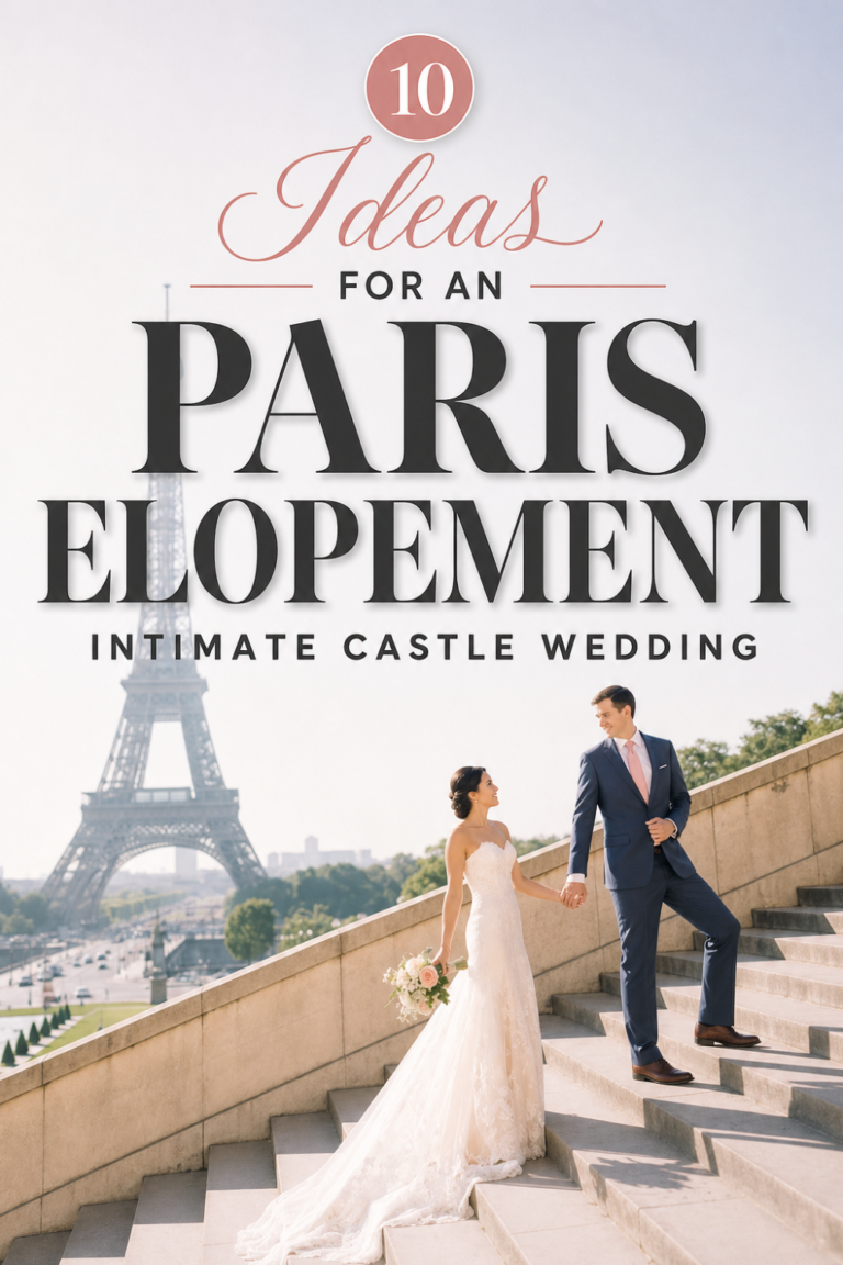 Elegant Elopement in Paris with Ceremony at a Medieval Castle