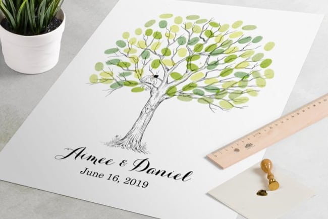 Fingerprint Tree Wedding Guest Book