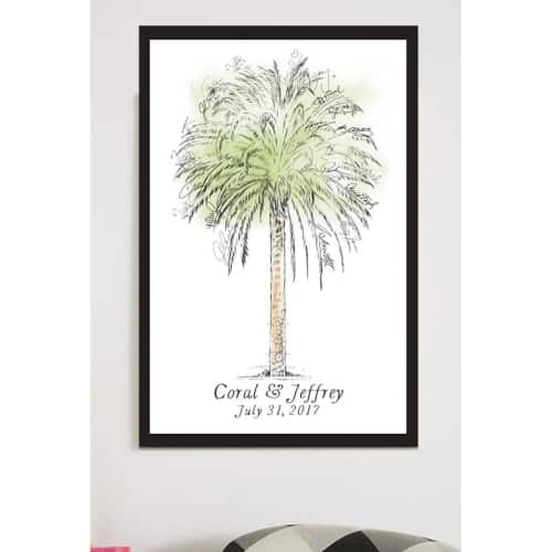 Palm Tree Wedding Guest Book 