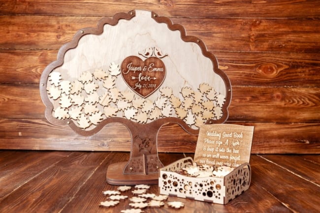 Leaf Drop Wedding Guest Book Tree