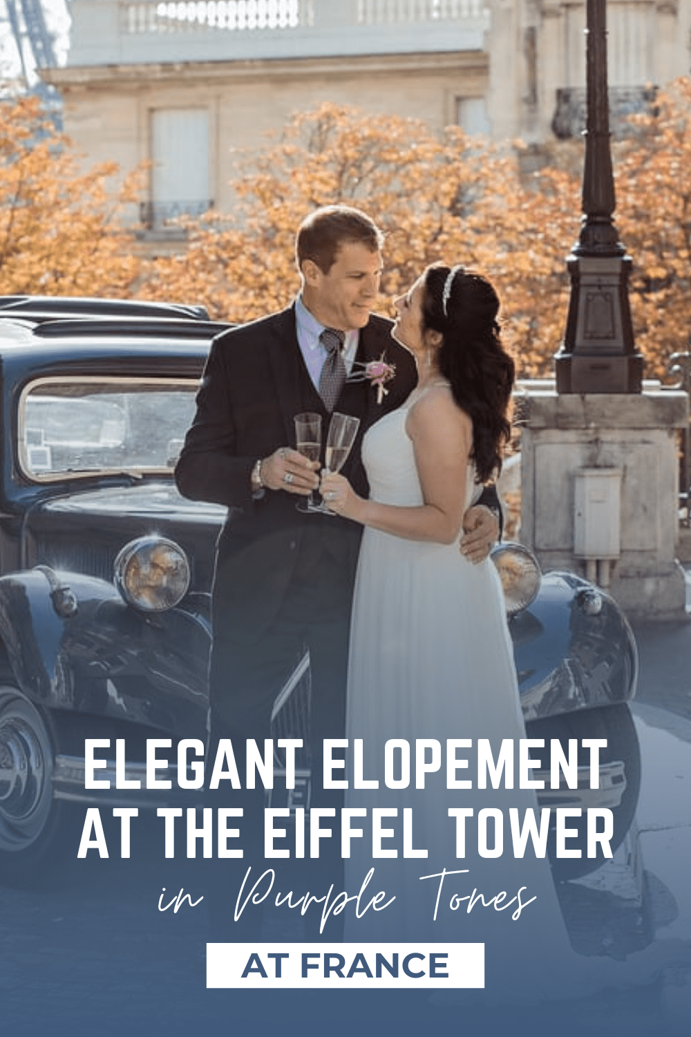 Elegant Elopement at the Eiffel Tower in Purple Tones