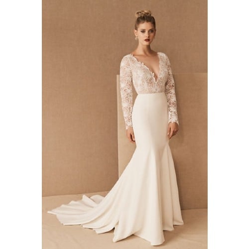 Deep-V Mermaid Wedding Dress