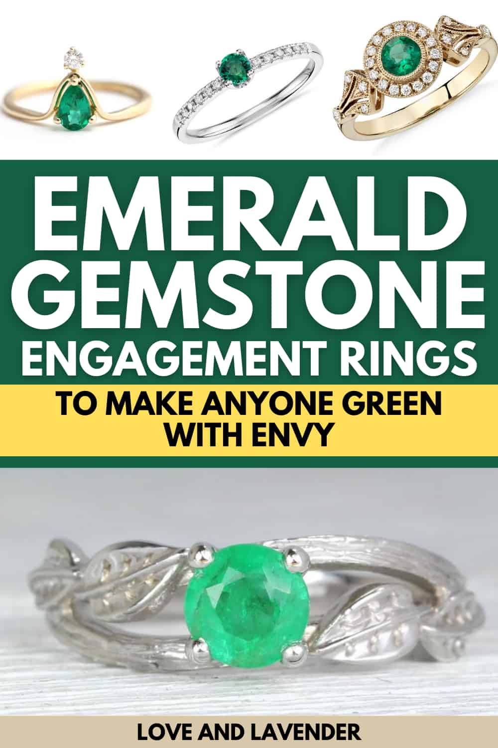 10 Emerald Gemstone Engagement Rings to Make Anyone Green with Envy ...