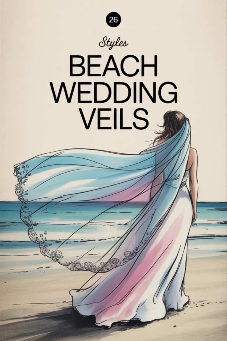 Beautiful Beach Wedding Bridal Veils