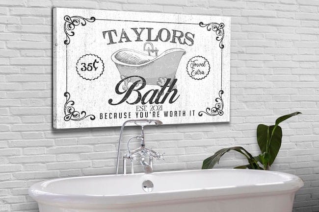 Farmhouse Bath Canvas Wall Art