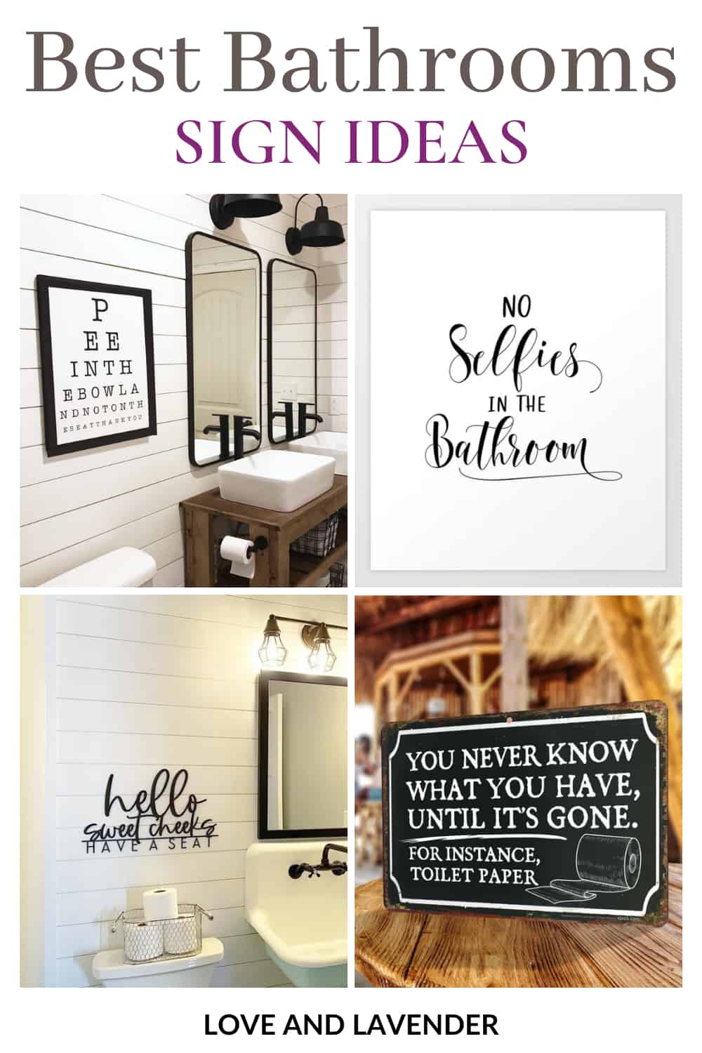 Pinterest pin - 19 Bathroom Signs