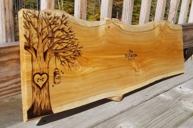 Personalized Wood Slab Wedding Guest Book