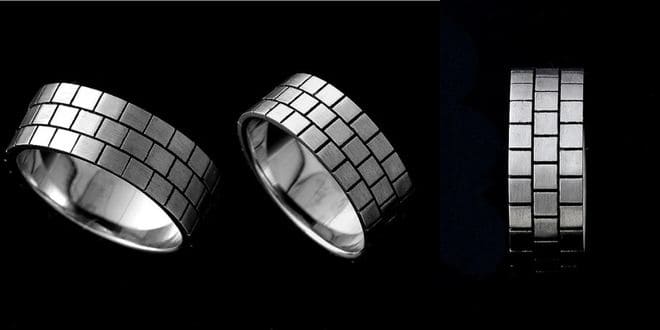 Brick Eternity Men's Wedding Band