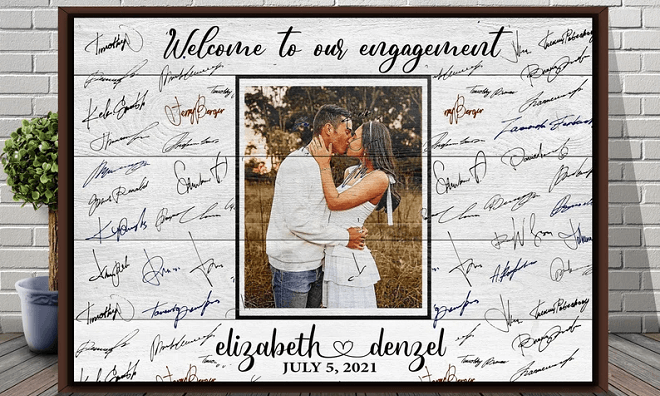 Framed Canvas Sign-In Board