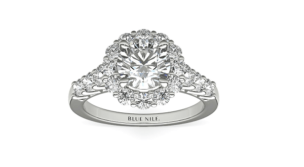 Royal Crown Halo Diamond Engagement Ring