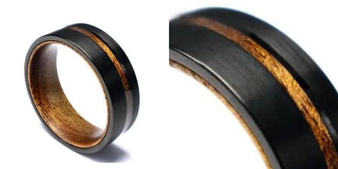 Tungsten Koa Wood Wedding Band