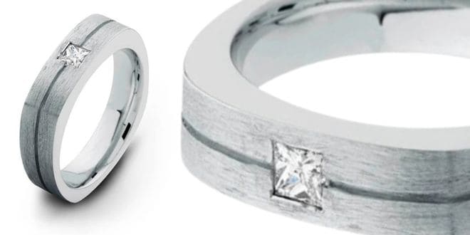 White Gold Square Diamond Band