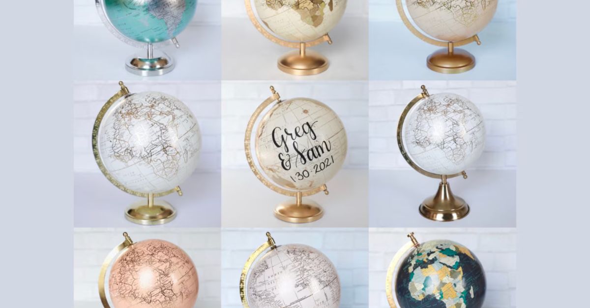 8″ Globe Wedding Guest Book