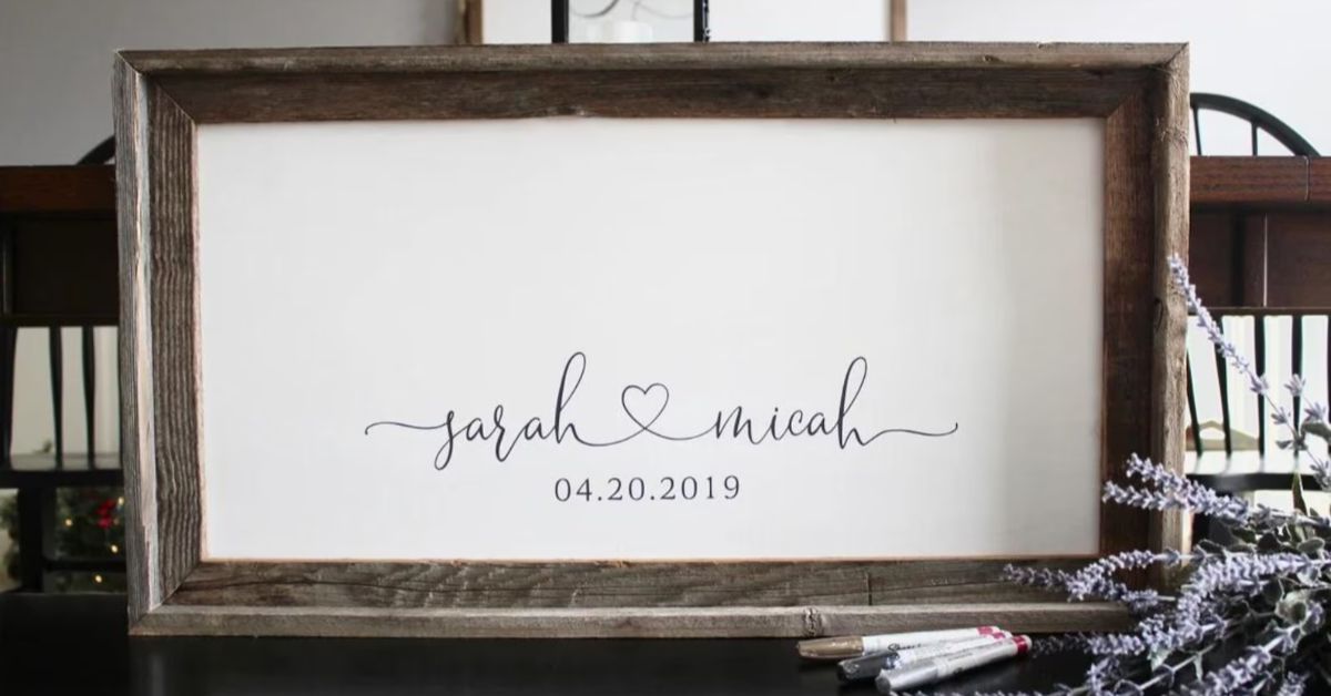 Calligraphy Framed Sign-In Board