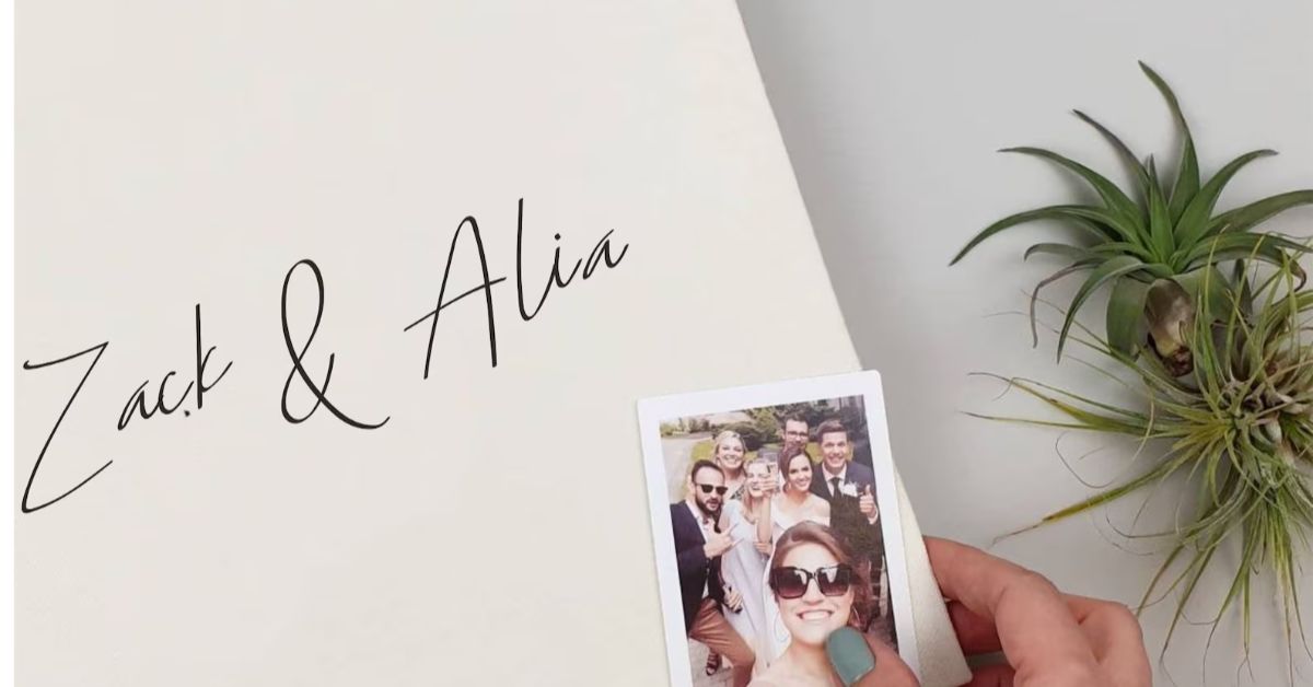 Ivory and Black Polaroid Guest Book