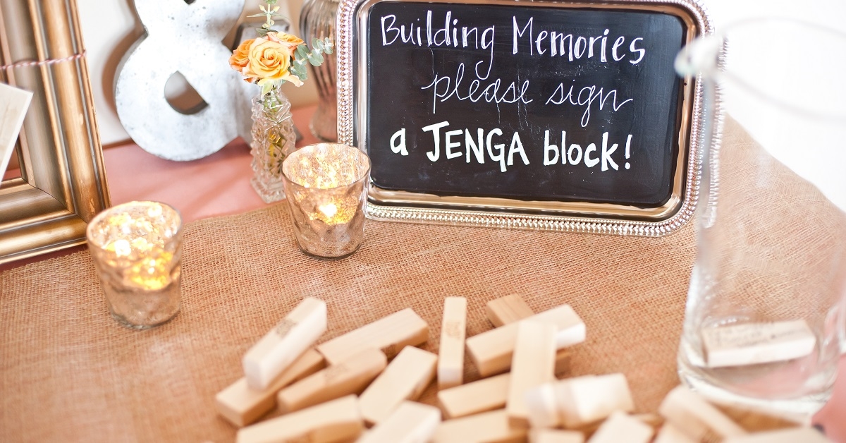 Memory Building Wedding Block Guest Book with Signing Pens-Idea Nova