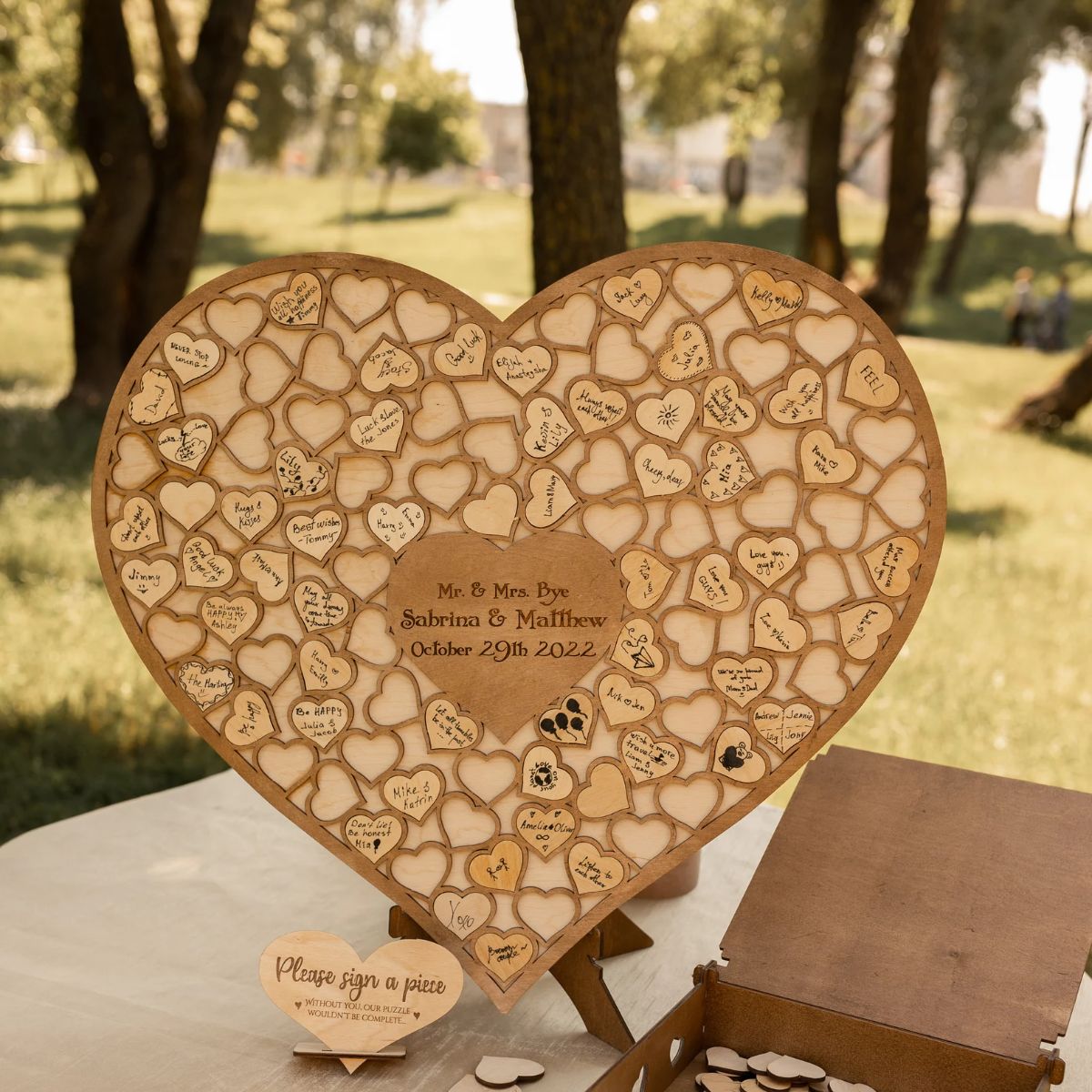 Personalized Wood Heart Guestbook Puzzle