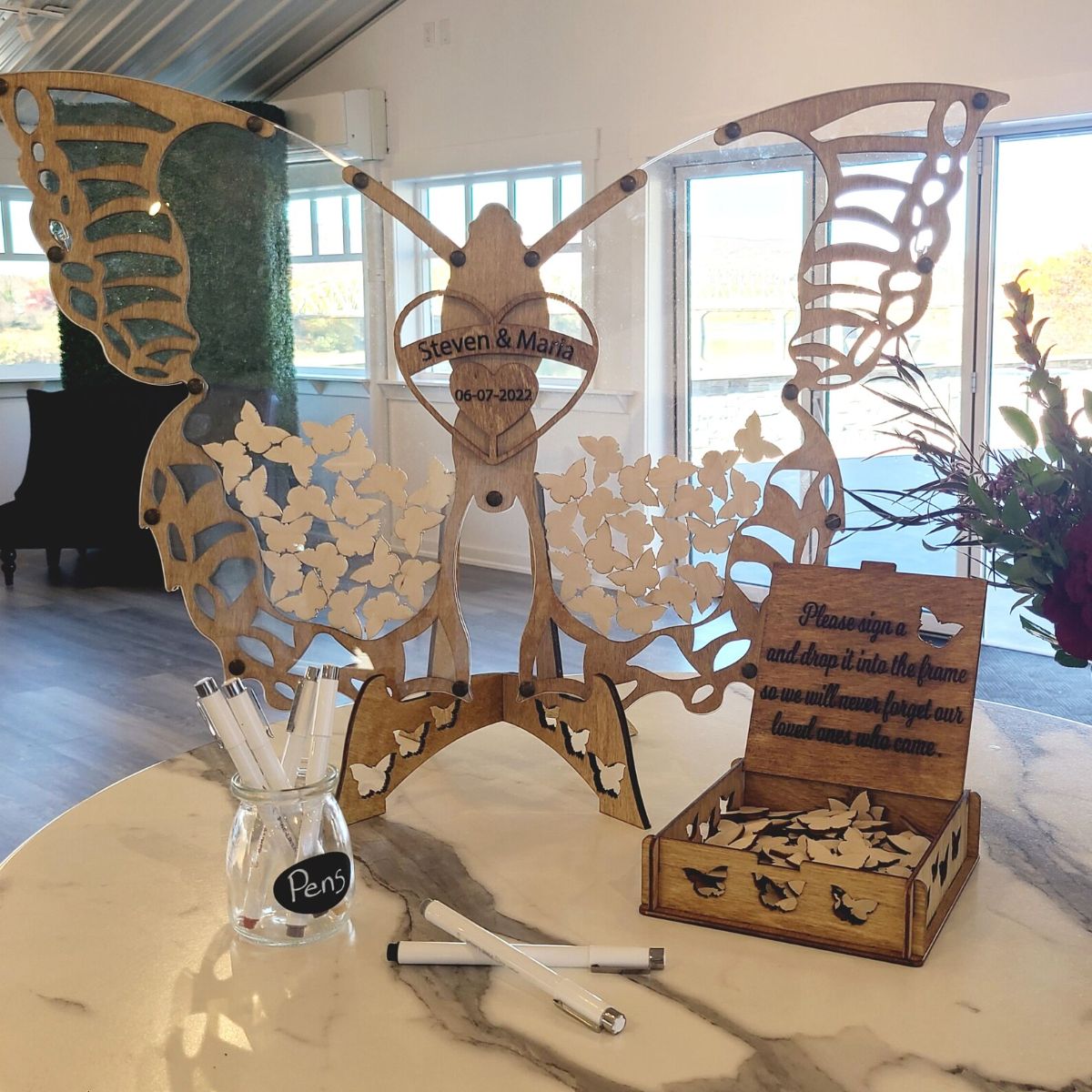 Rustic Butterfly Alternative Guest Book
