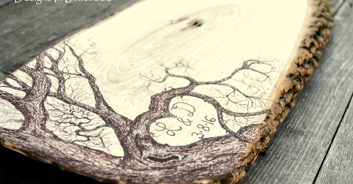 Rustic Wood Slice Guest Book