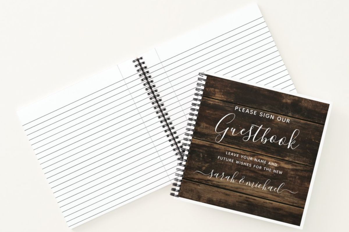 Simple Barnwood Wedding Guest Book