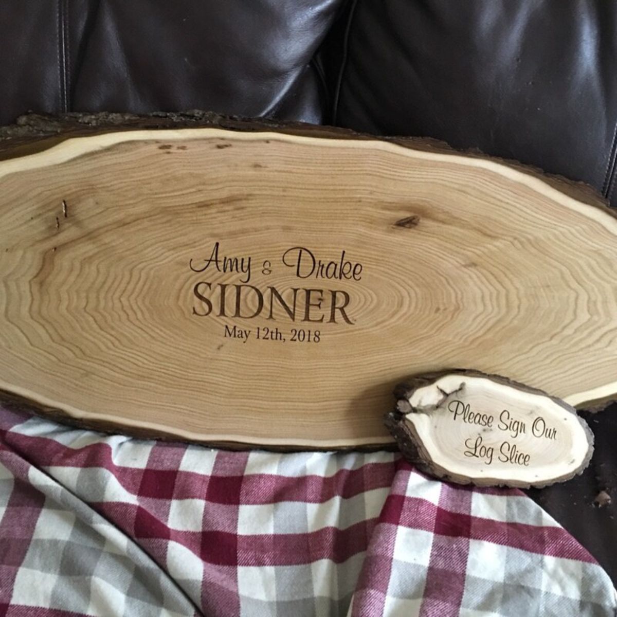 Wooden Slab Guest Book