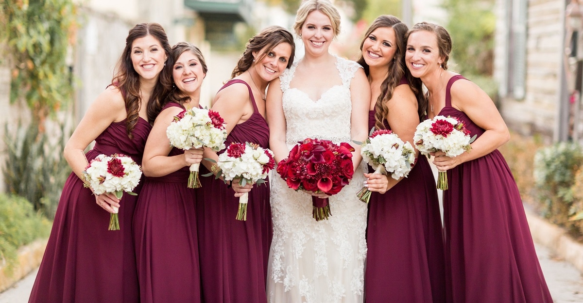 Rustic Maroon Lace Top Plus Size Bridesmaid Dresses