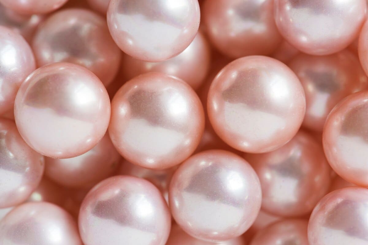 Natural pearls closeup