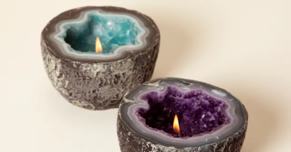 Amethyst & Aquamarine Geode Candle