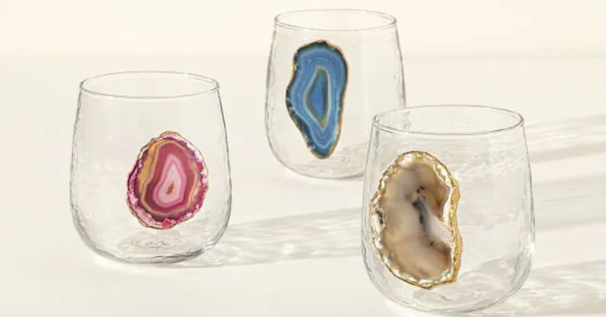 Handmade Geode Wine Glasses