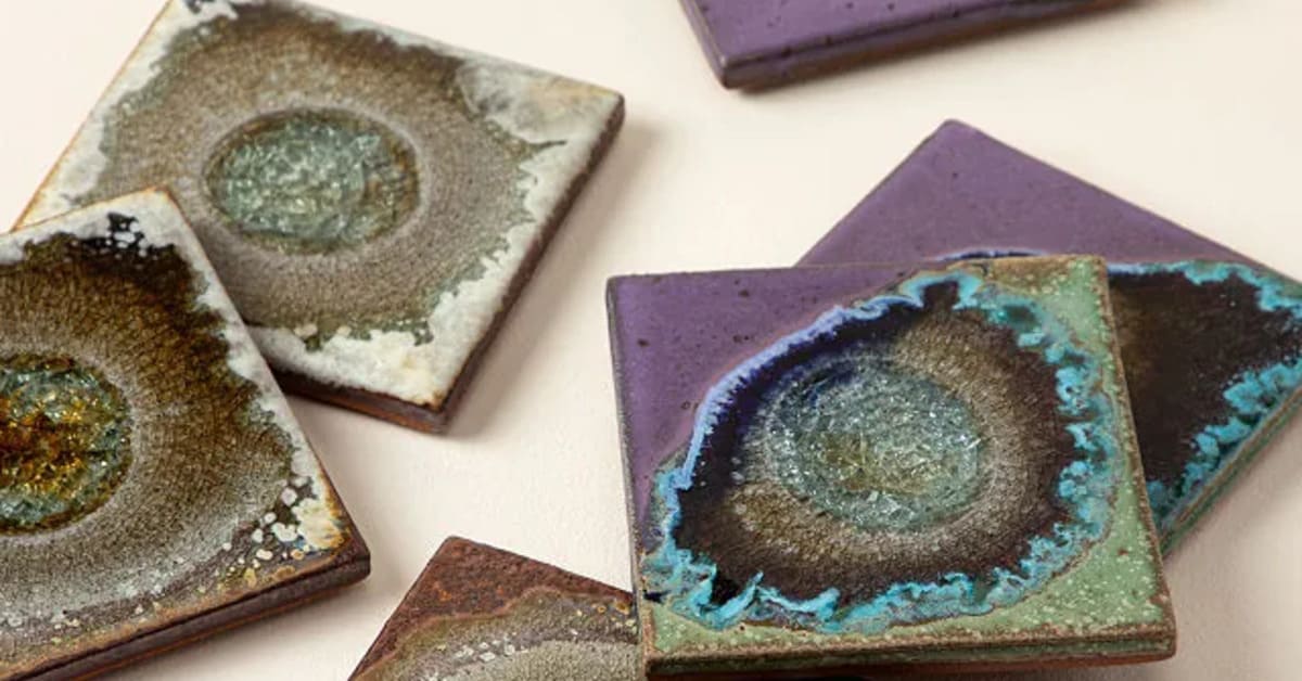 Natural Crackled Glass Coasters