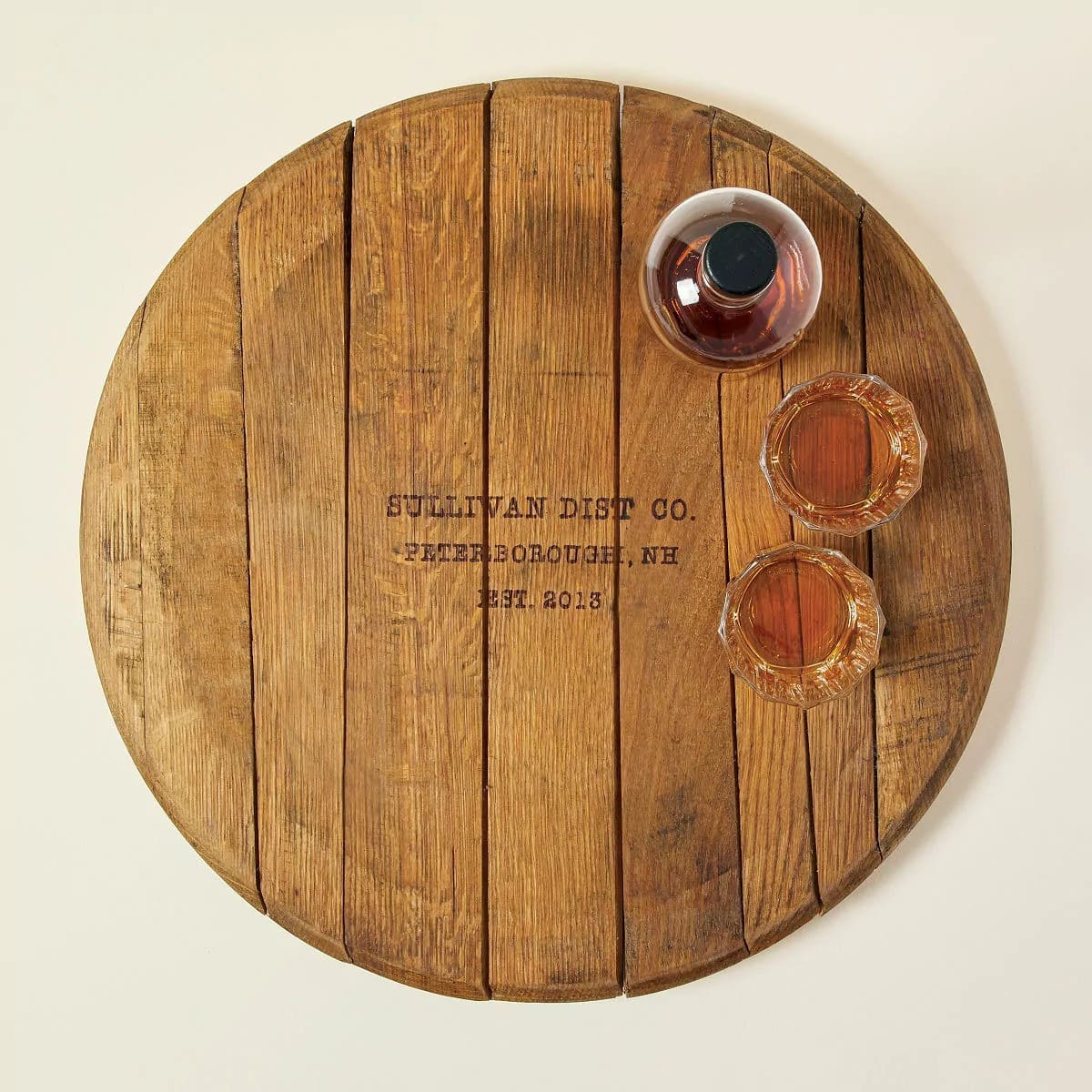 Custom Whiskey Oak Barrel Lazy Susan