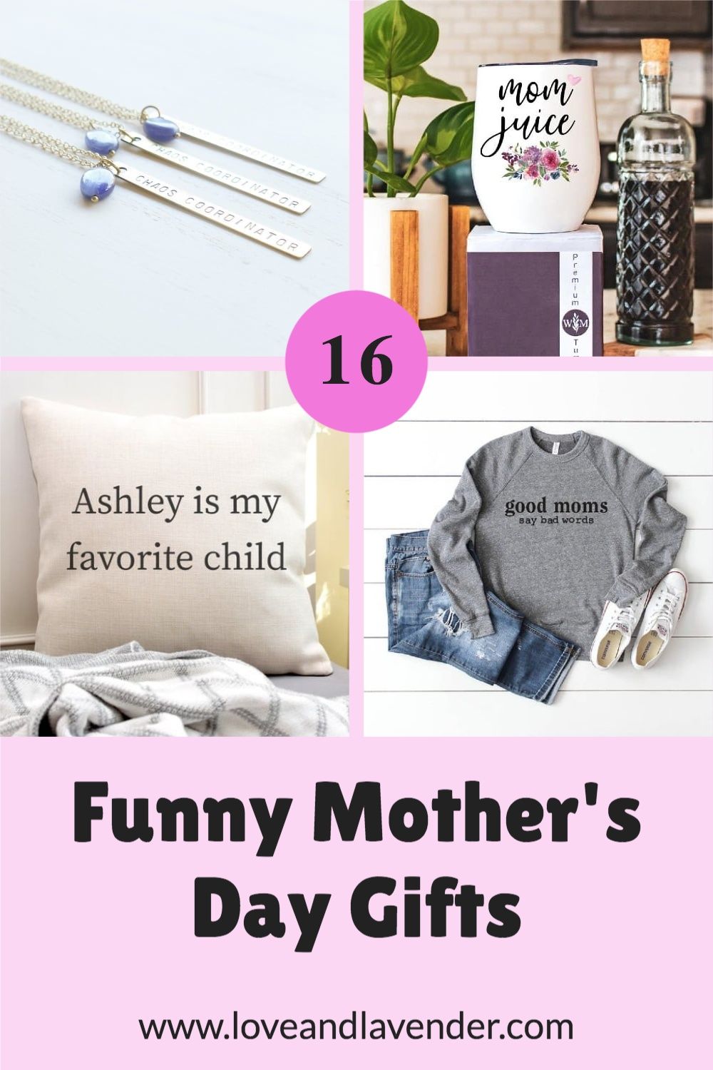 A collage of different items, perfect as sentimental gifts or fun gifts—ideal choices when searching for unique gifts for Mom.