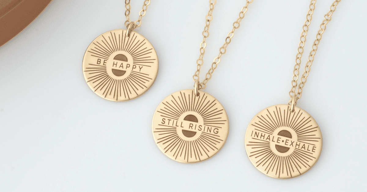 Gold Sunshine Mantra Necklace